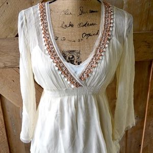 Tahari Silk Sheer 2PC Ivory Top